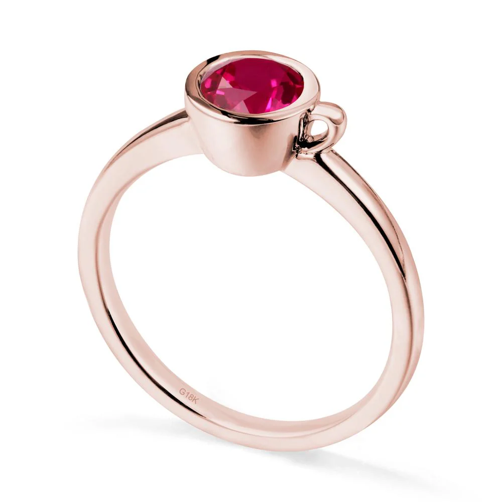 Unique Bezel Solitaire Ruby Ring - Image 5