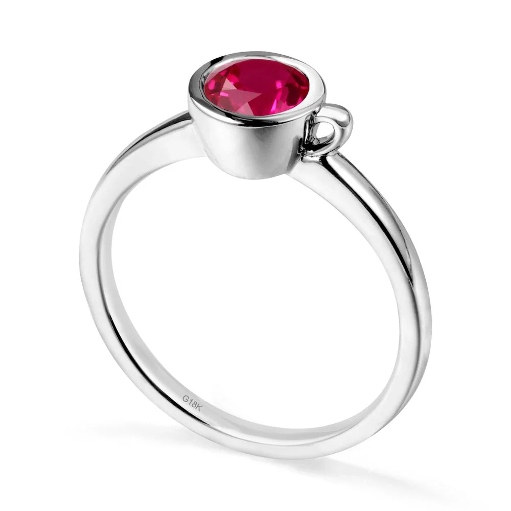 Unique Bezel Solitaire Ruby Ring - Image 6