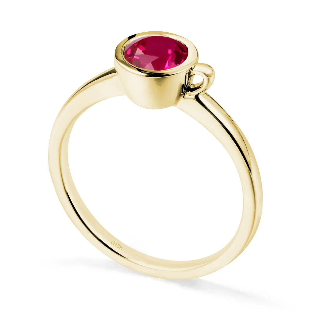 Unique Bezel Solitaire Ruby Ring - Image 7