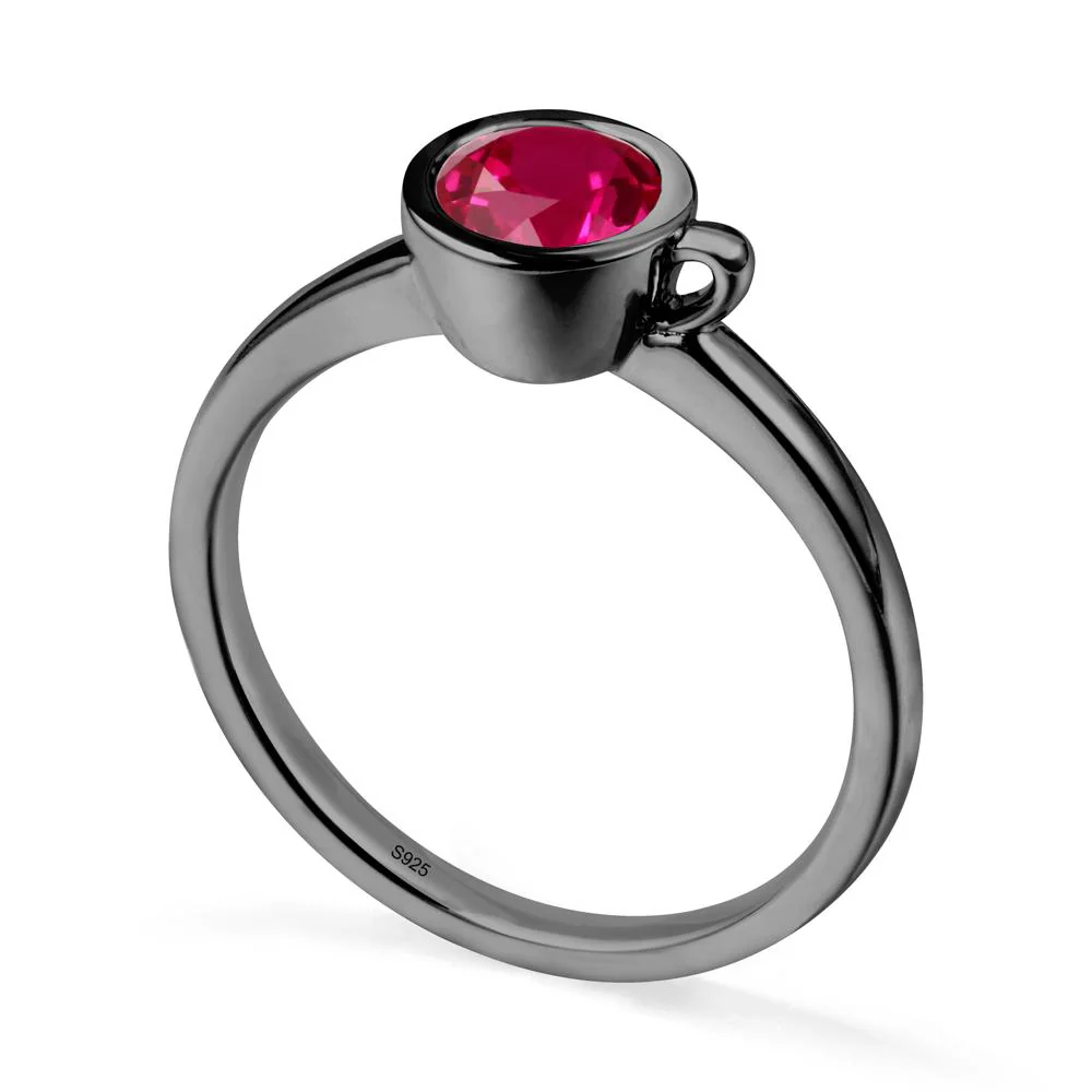 Unique Bezel Solitaire Ruby Ring - Image 8