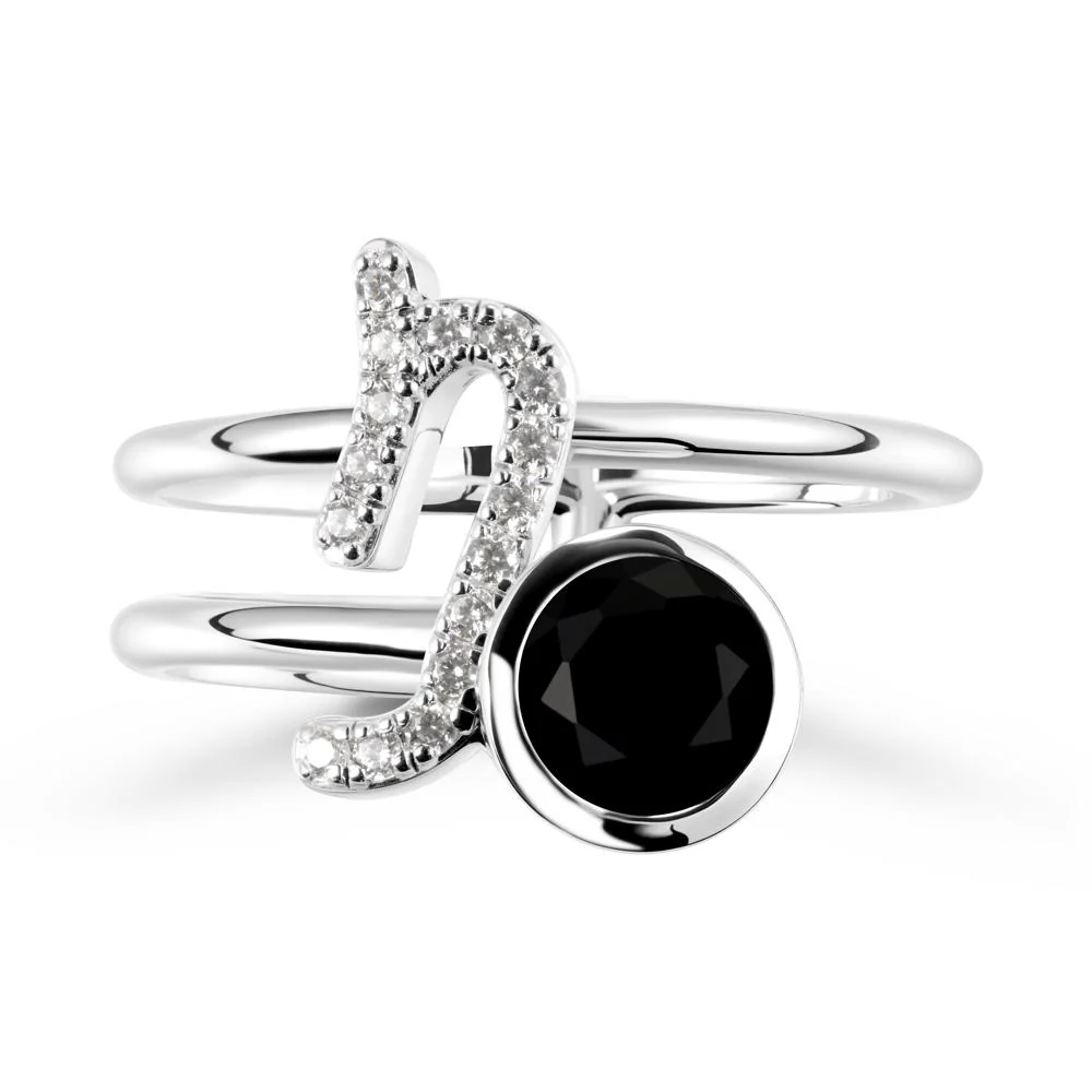 Unique Black Spinel Capricorn Zodiac Ring -Steadfast & Enduring - Image 3