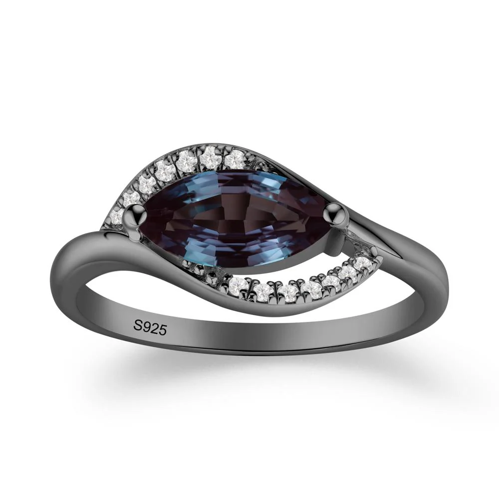 Unique Bypass Alexandrite Engagement Ring - Image 4