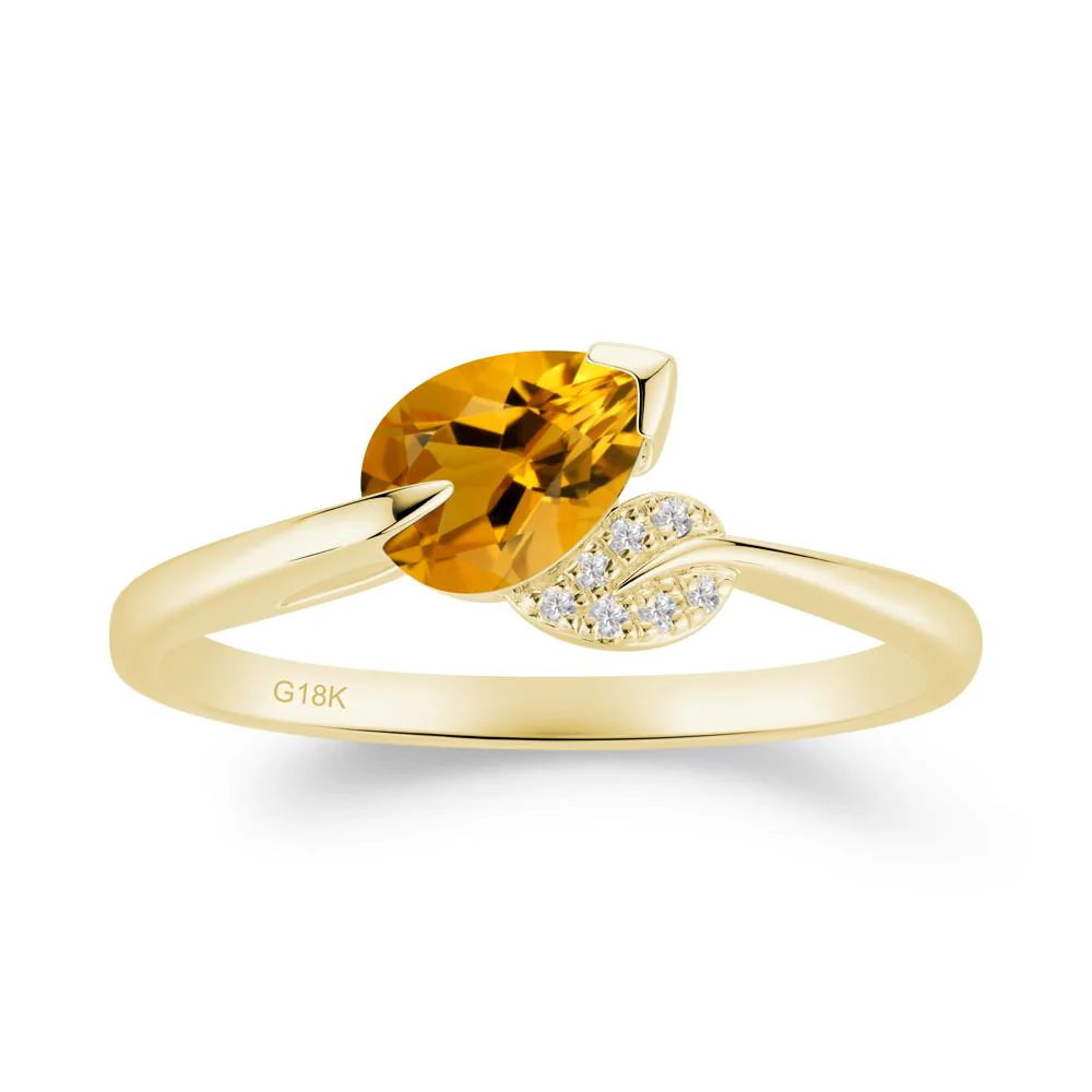 Unique Bypass Leaf Citrine Ring - Image 8