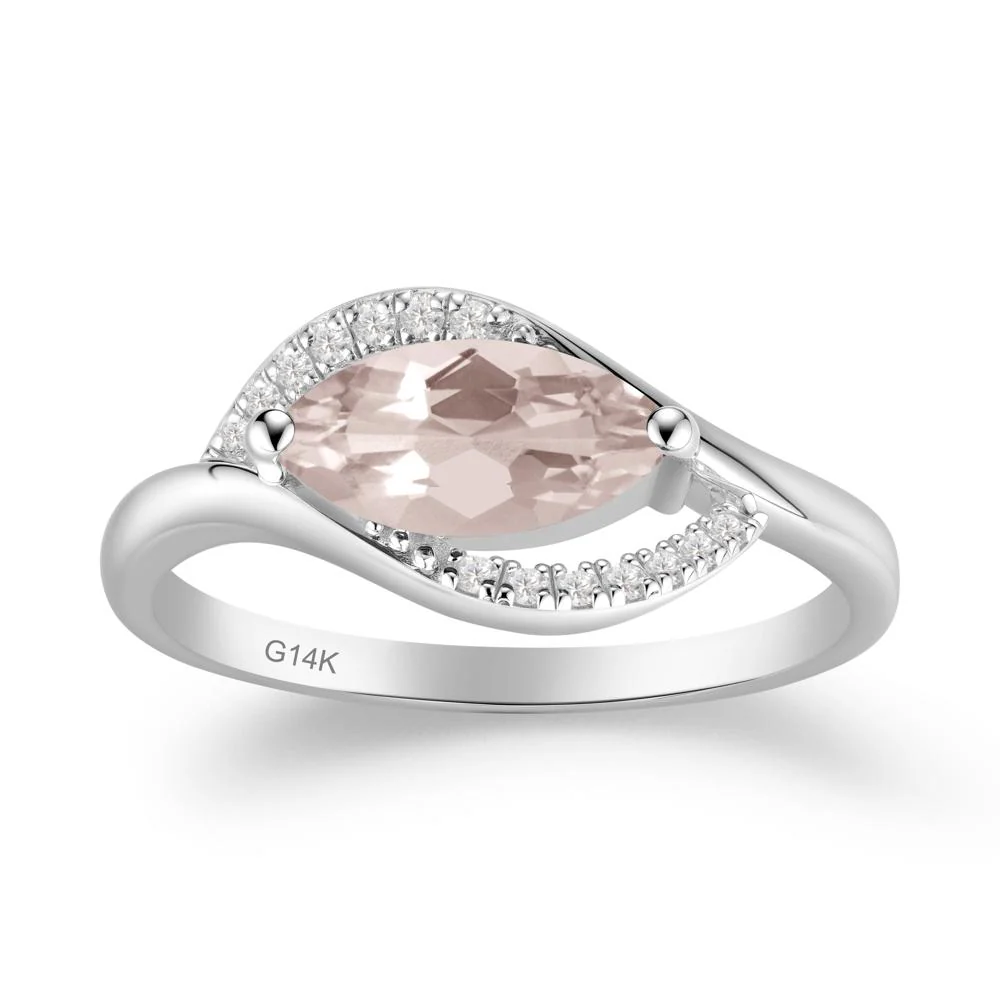 Unique Bypass Morganite Engagement Ring - Image 2