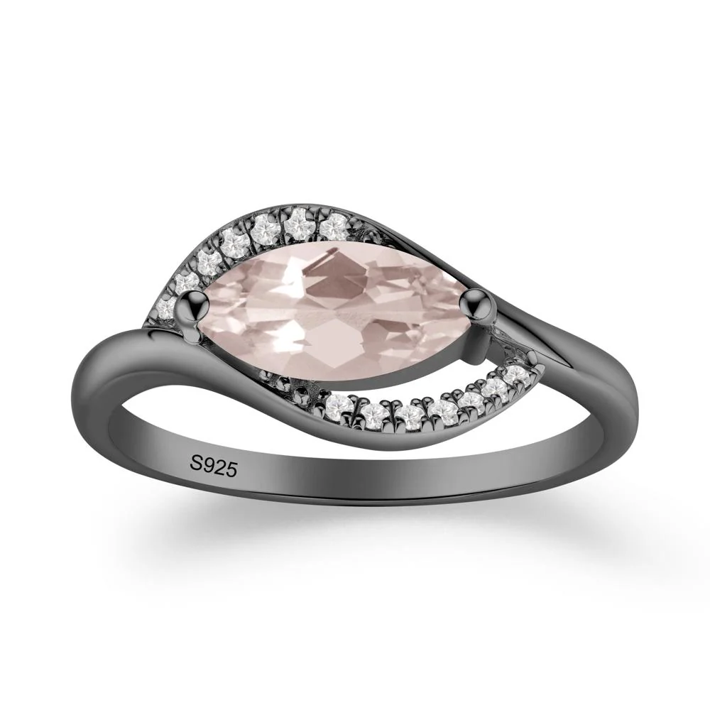 Unique Bypass Morganite Engagement Ring - Image 8