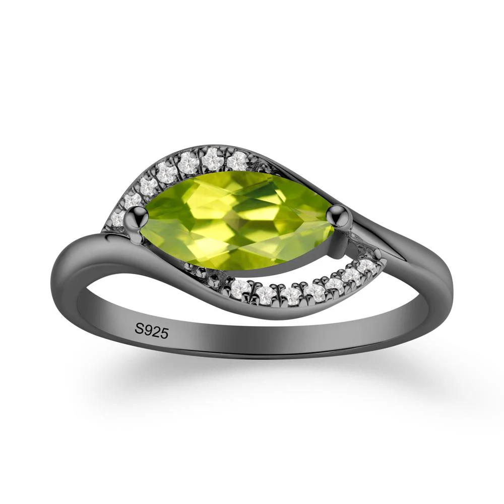 Unique Bypass Peridot Engagement Ring - Image 3