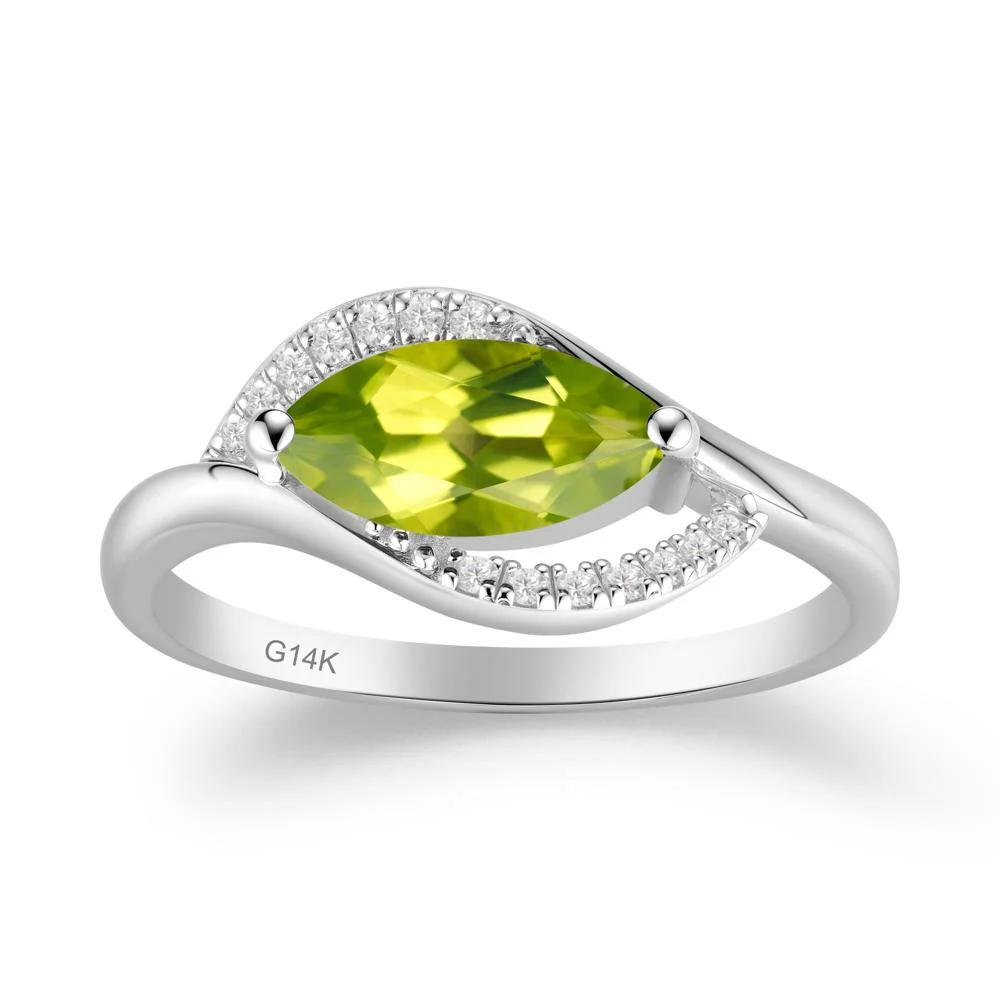 Unique Bypass Peridot Engagement Ring - Image 4