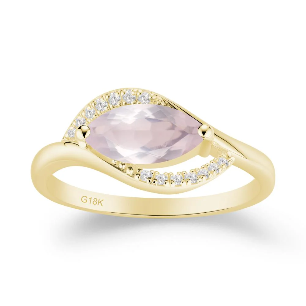 Unique Bypass Rose Quartz Engagement Ring - Image 5