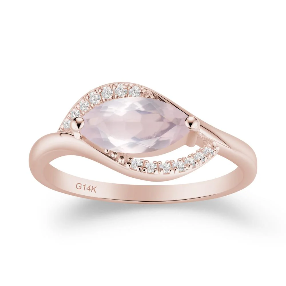 Unique Bypass Rose Quartz Engagement Ring - Image 8