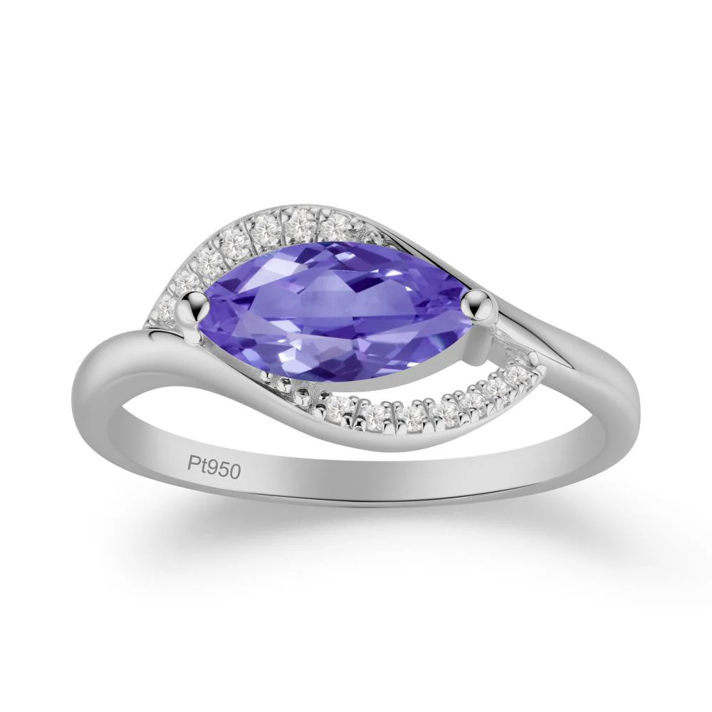 Unique Bypass Tanzanite Engagement Ring