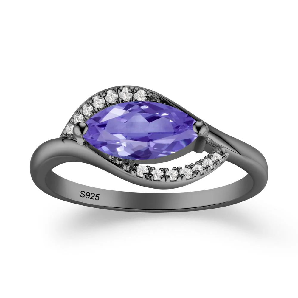 Unique Bypass Tanzanite Engagement Ring - Image 5