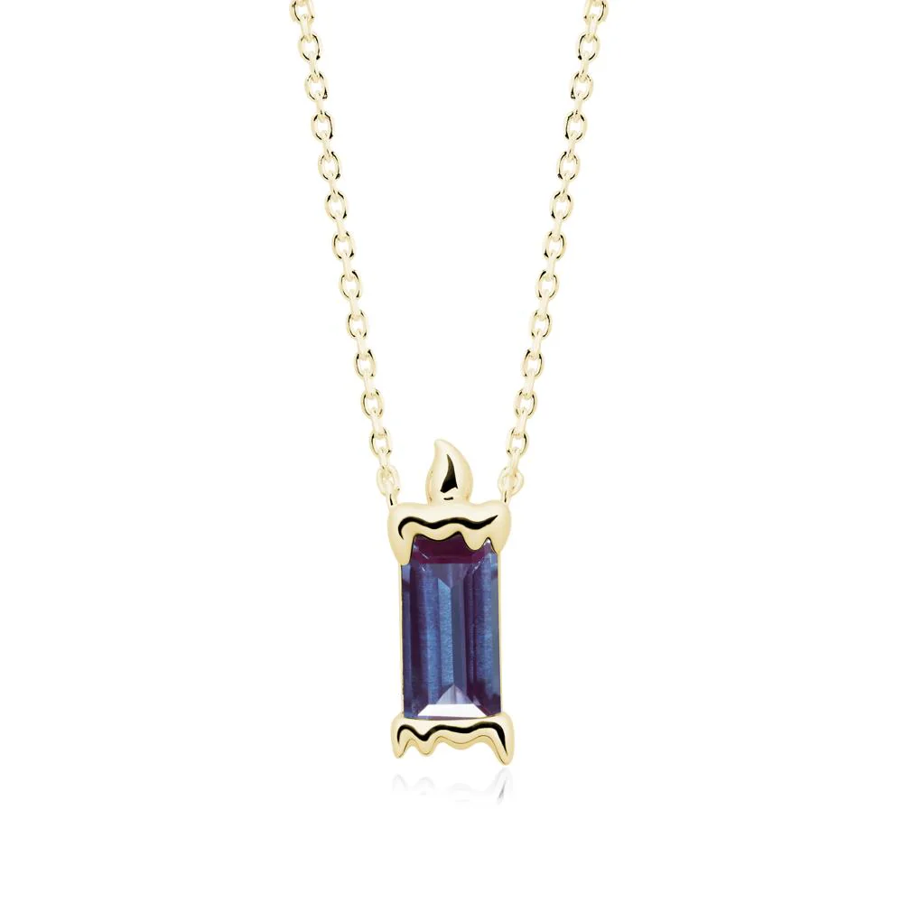 Unique Candle Design Alexandrite Pendant Necklace - Image 6
