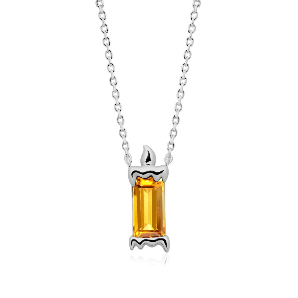 Unique Candle Design Citrine Pendant Necklace - Image 8