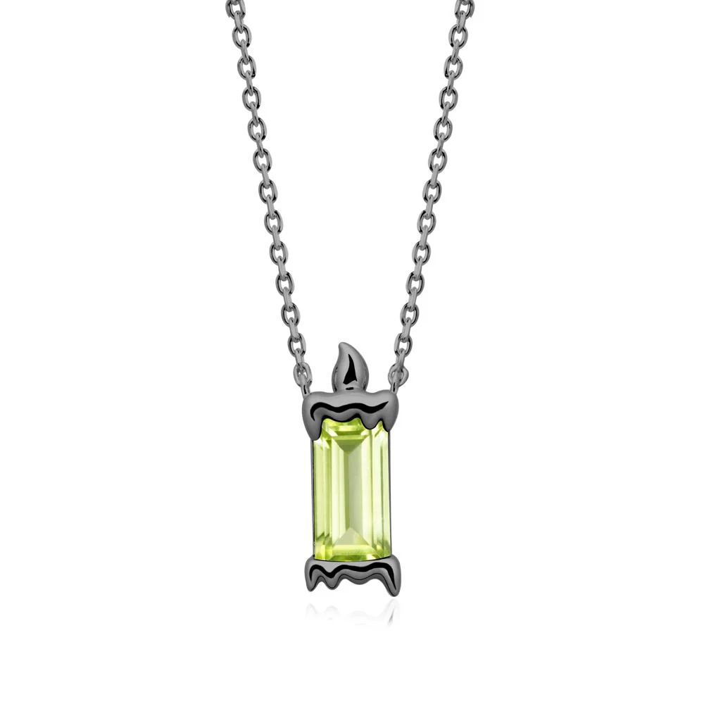 Unique Candle Design Peridot Pendant Necklace - Image 8