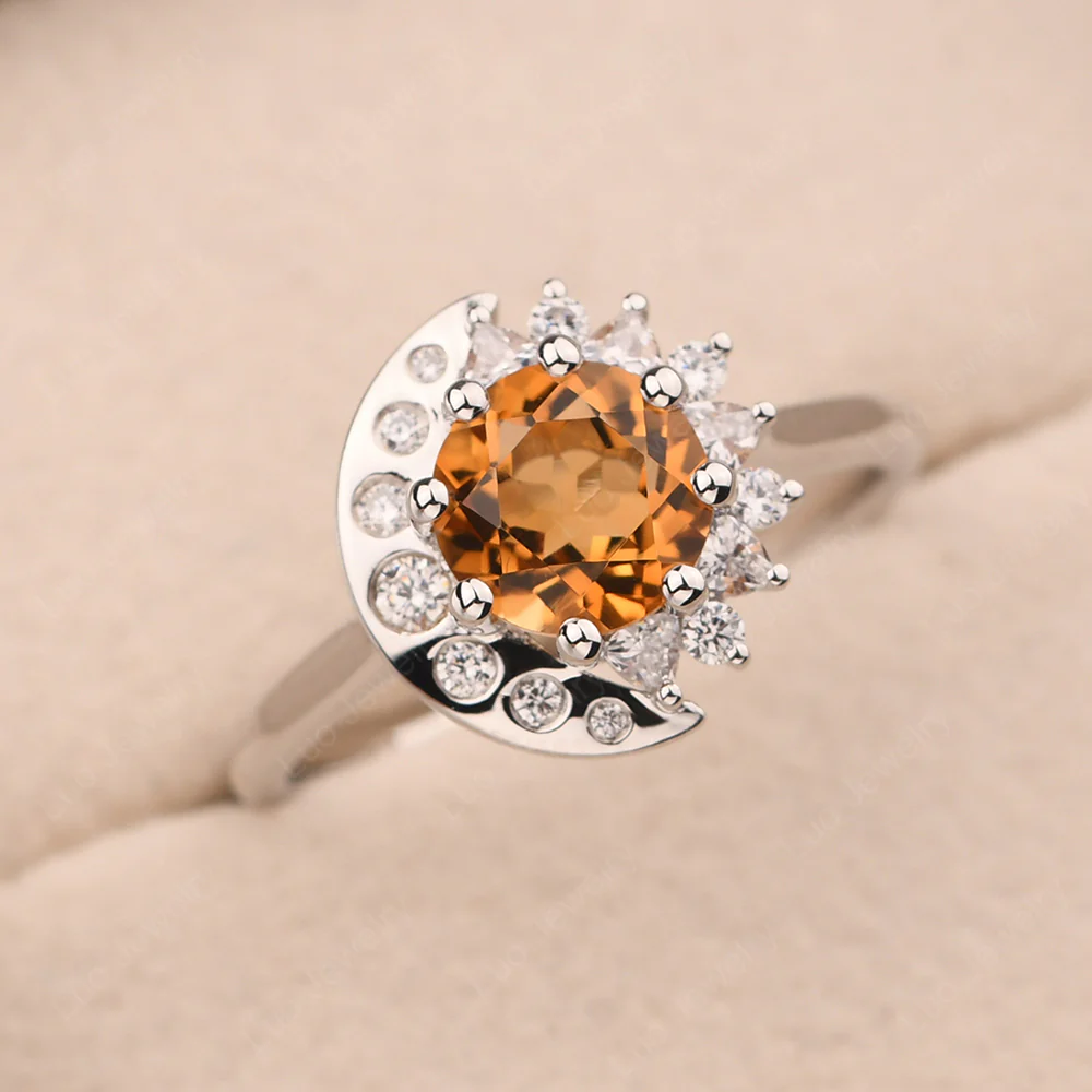 Citrine Moon and Sun Ring - Image 2