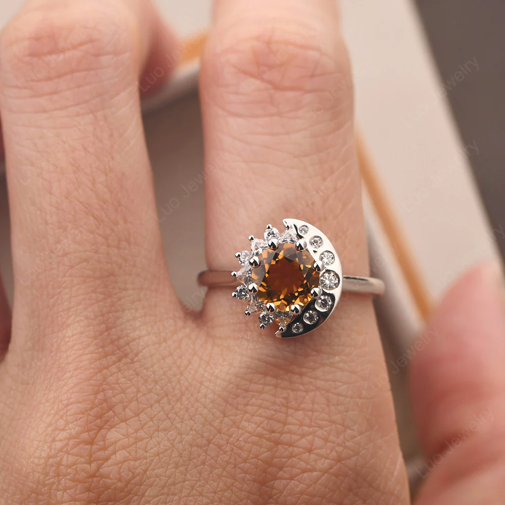 Citrine Moon and Sun Ring - Image 6