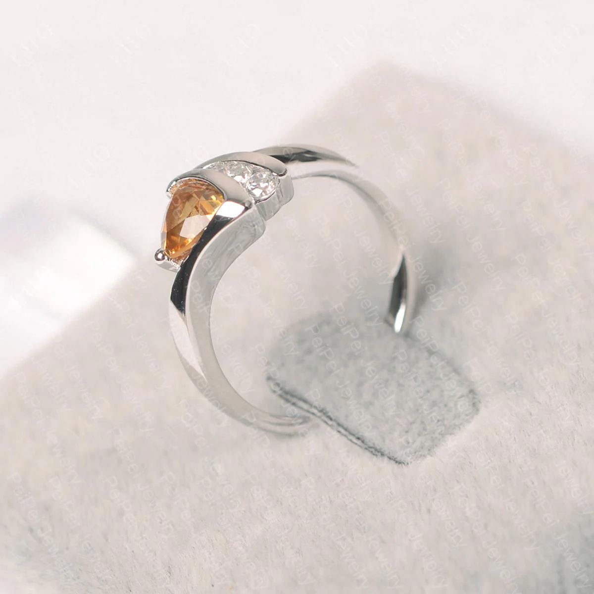 Citrine Trillion Cut Engagement Ring - Image 11