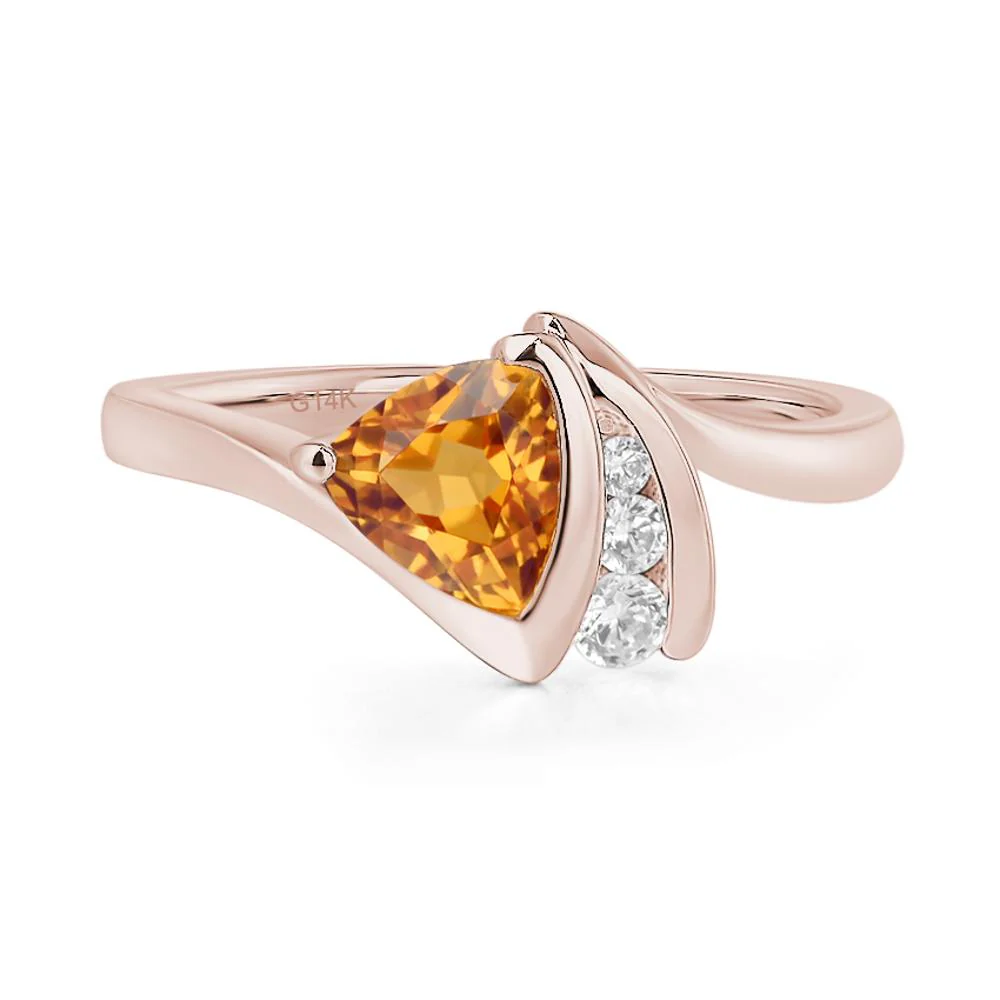 Citrine Trillion Cut Engagement Ring - Image 5