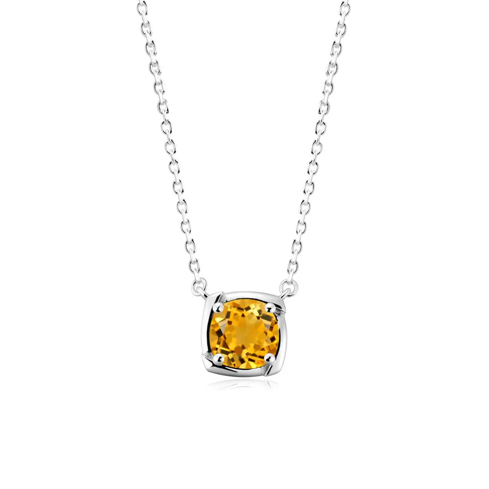 Unique Citrine Solitaire Pendant Necklace - Image 3