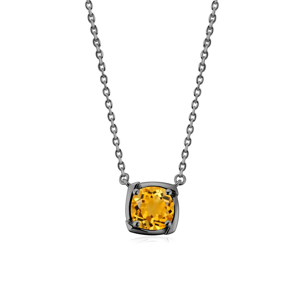 Unique Citrine Solitaire Pendant Necklace - Image 6