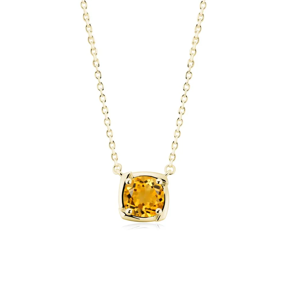 Unique Citrine Solitaire Pendant Necklace - Image 8