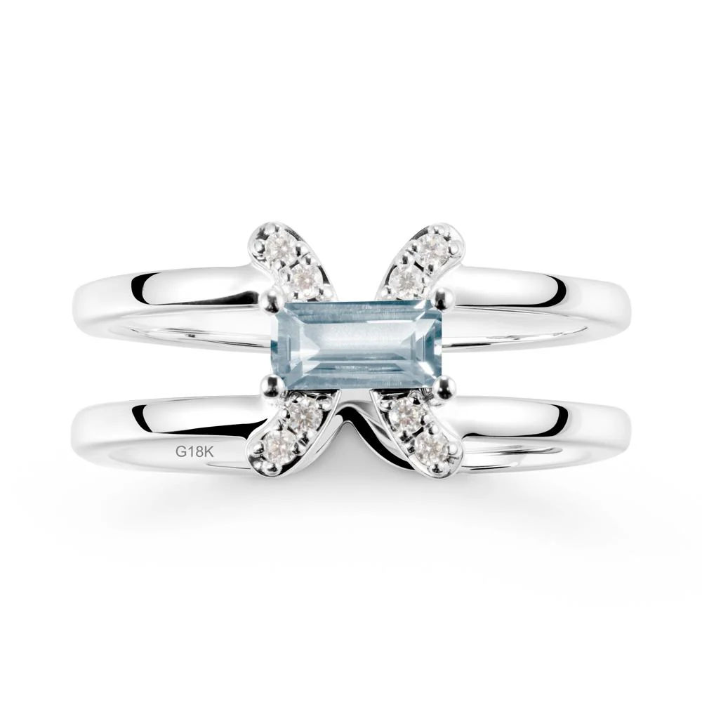 Unique Double Band Aquamarine Ring - Image 5