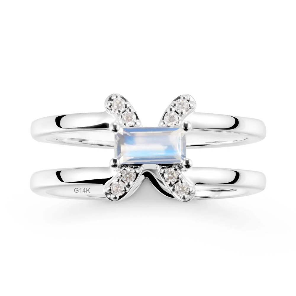 Unique Double Band Moonstone Ring - Image 3