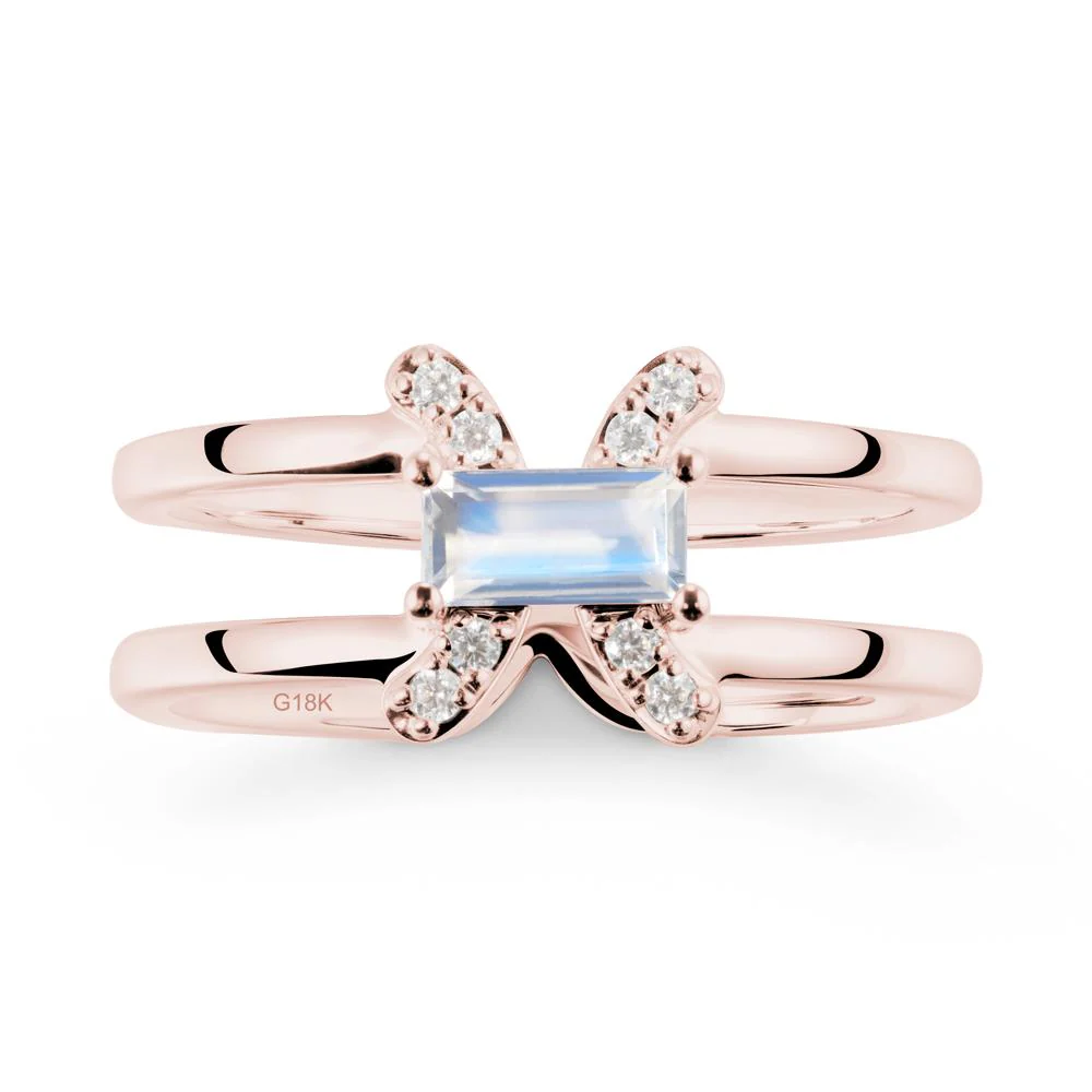 Unique Double Band Moonstone Ring - Image 5