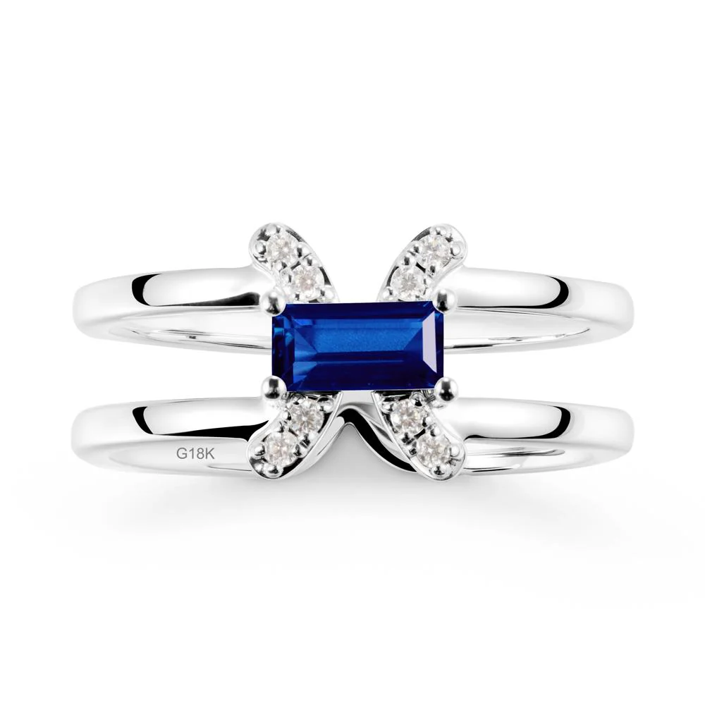 Unique Double Band Sapphire Ring - Image 6