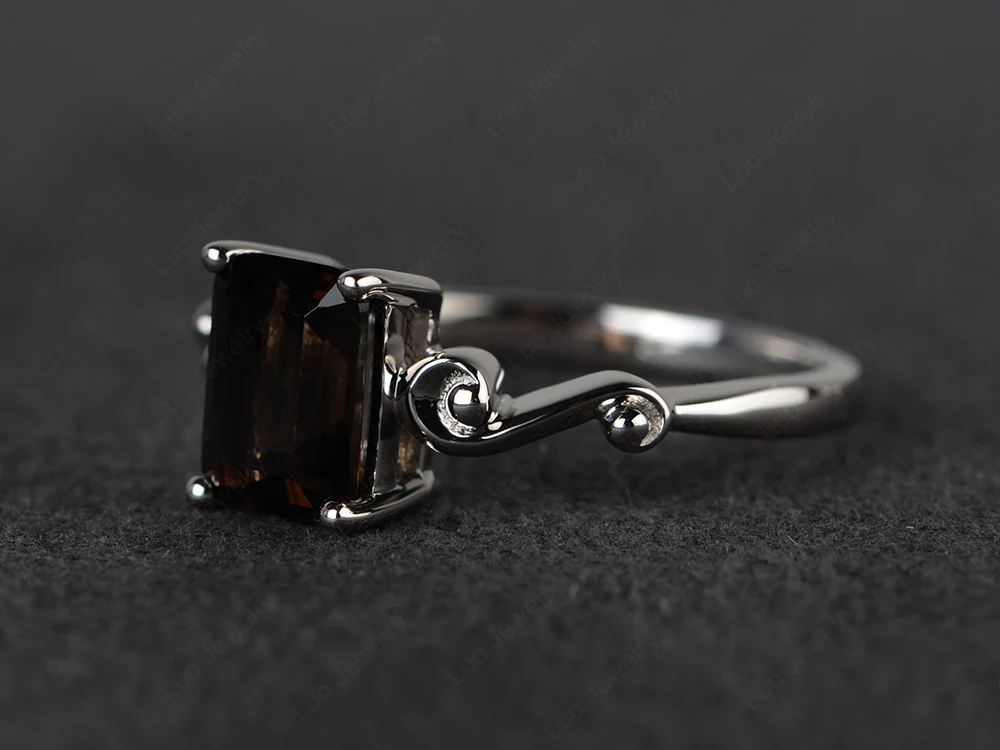 Smoky Quartz Tilde Band Ring - Image 2