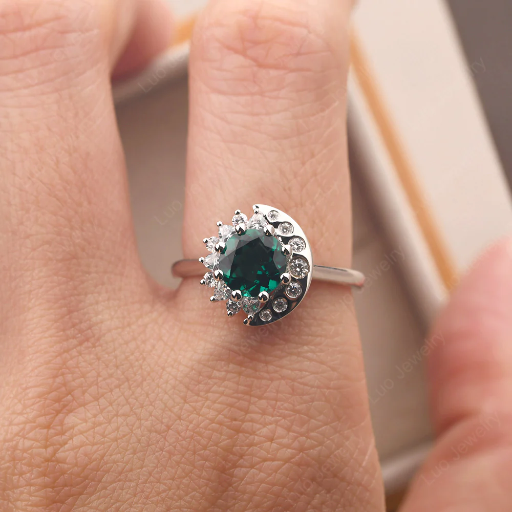 Emerald Sun and Moon Ring - Image 5