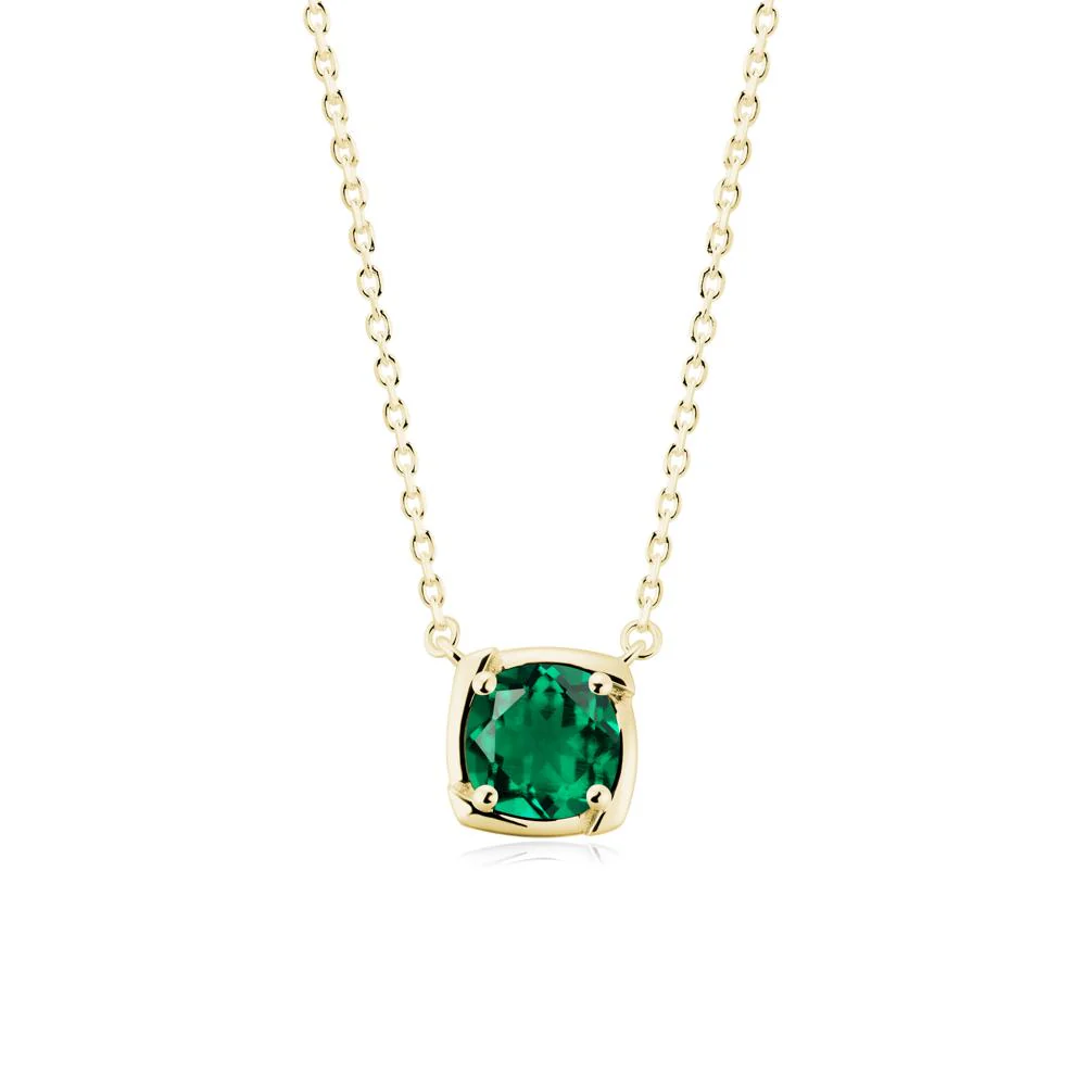 Unique Emerald Solitaire Pendant Necklace - Image 7