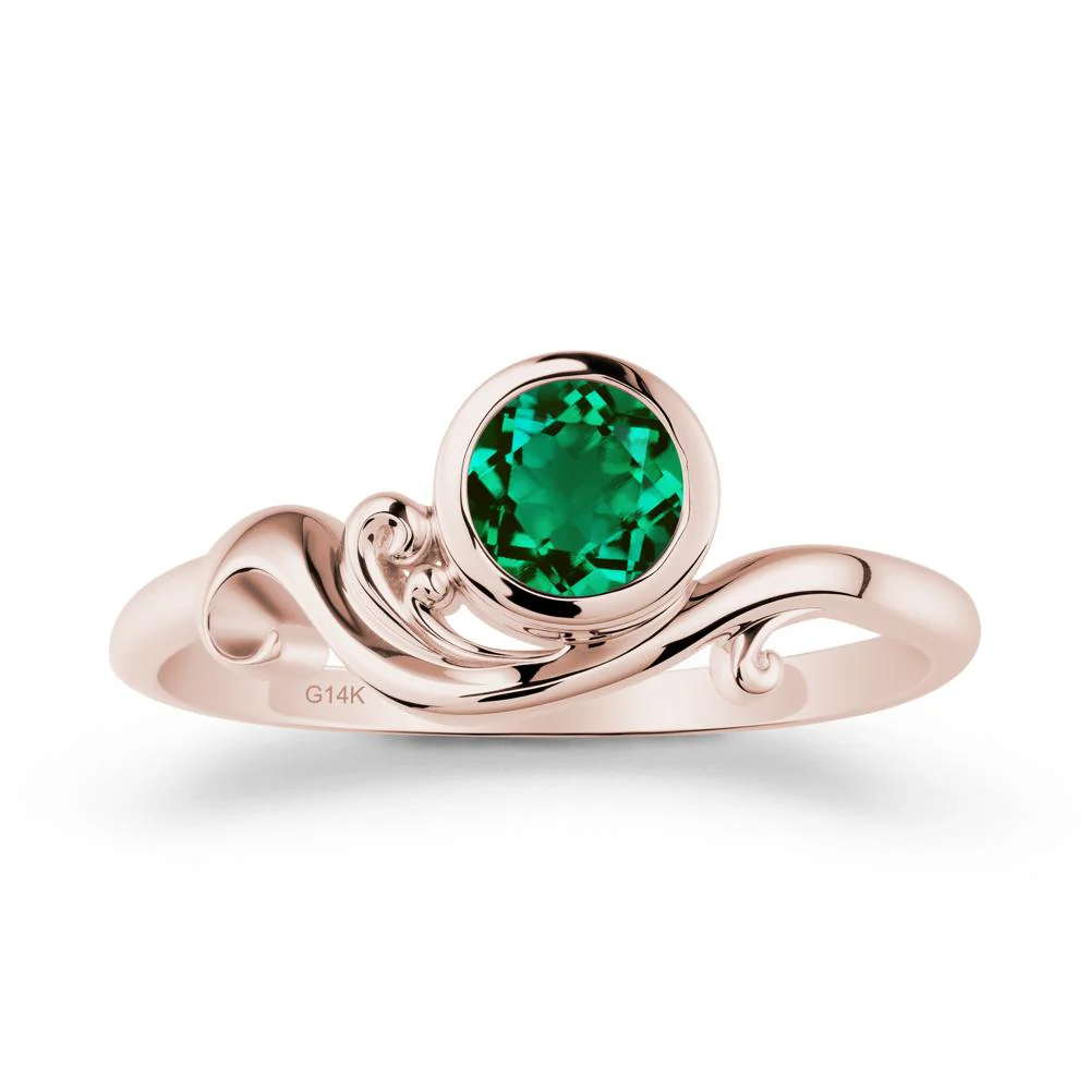 Unique Emerald Wave Ring - Image 2