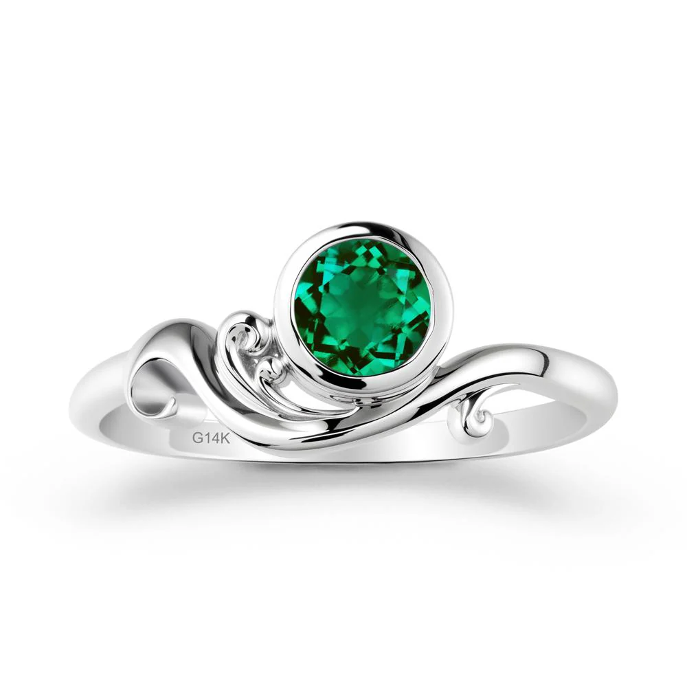 Unique Emerald Wave Ring - Image 3