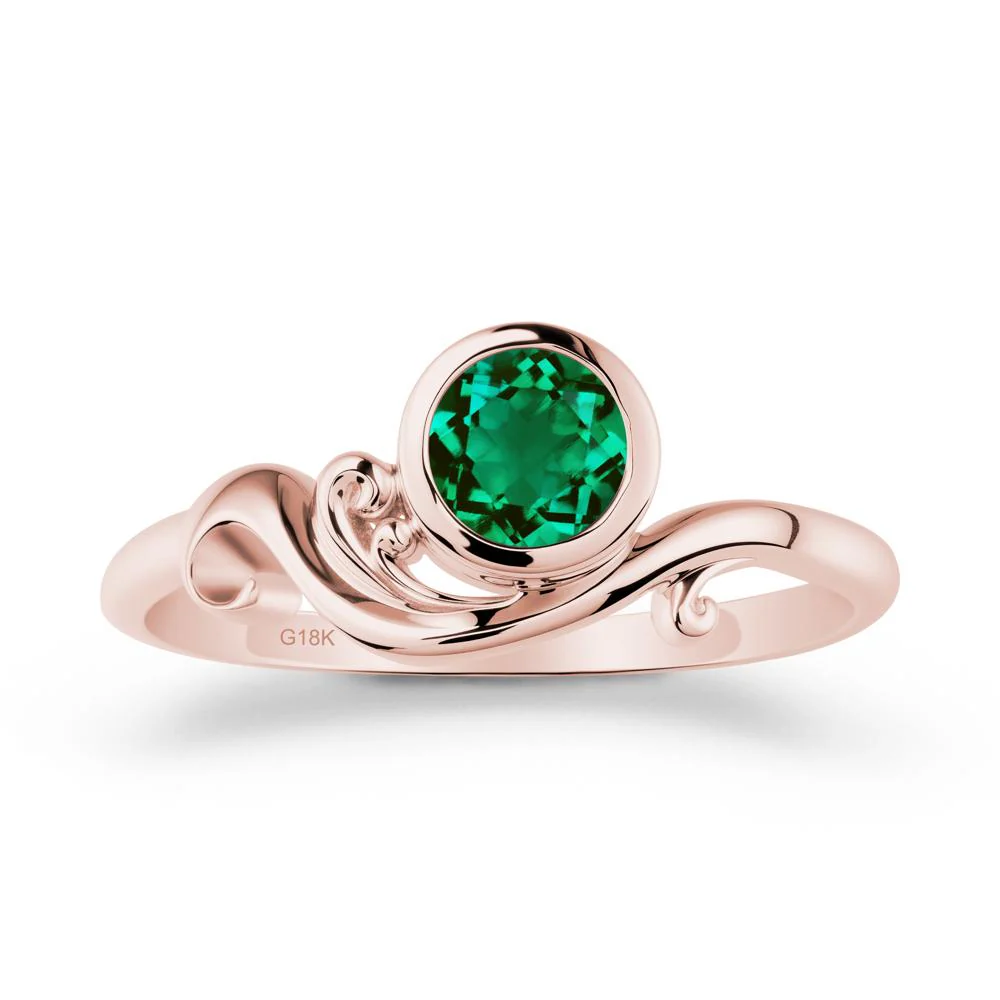 Unique Emerald Wave Ring - Image 5