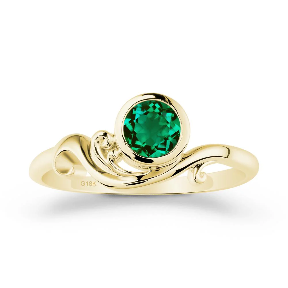 Unique Emerald Wave Ring - Image 7