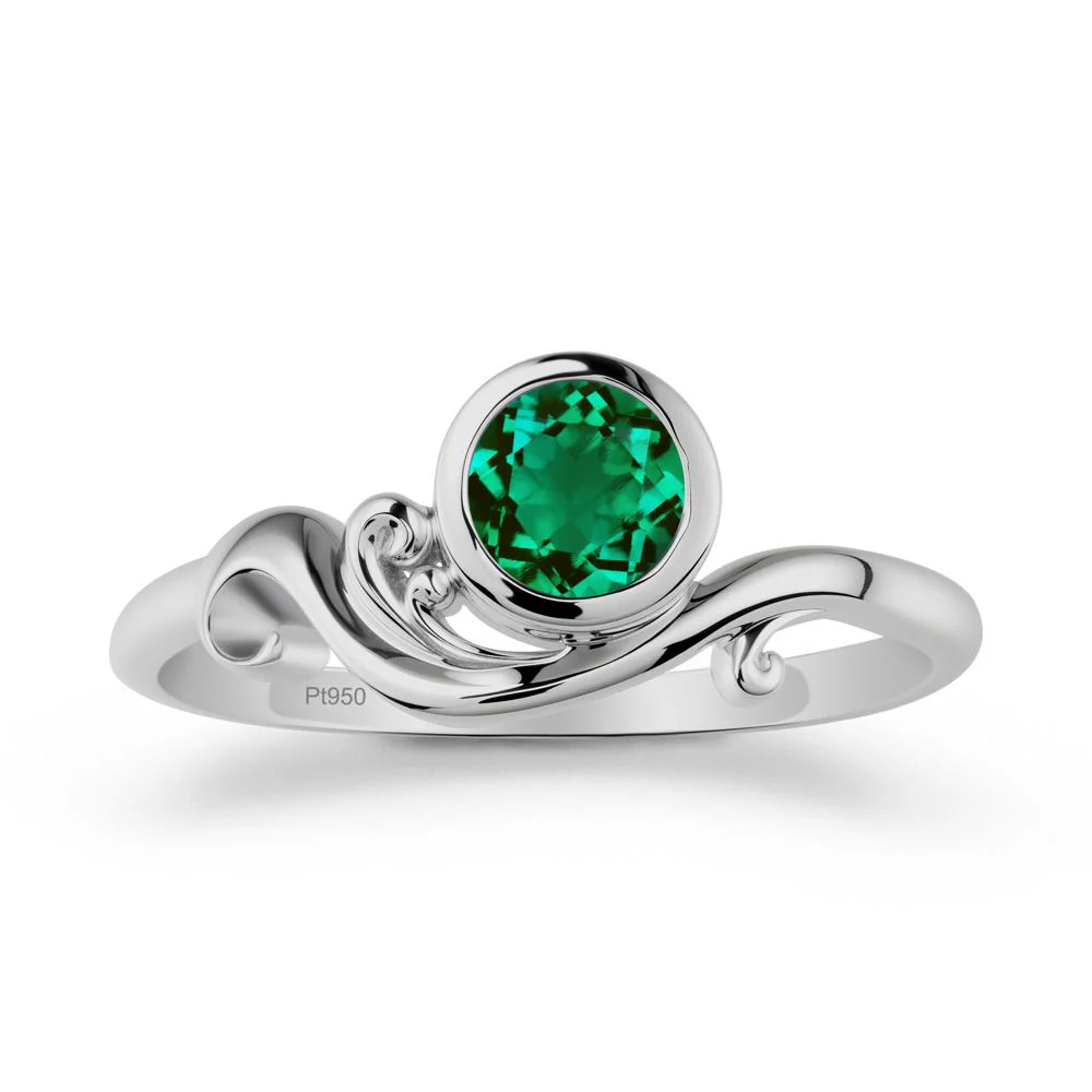 Unique Emerald Wave Ring - Image 9