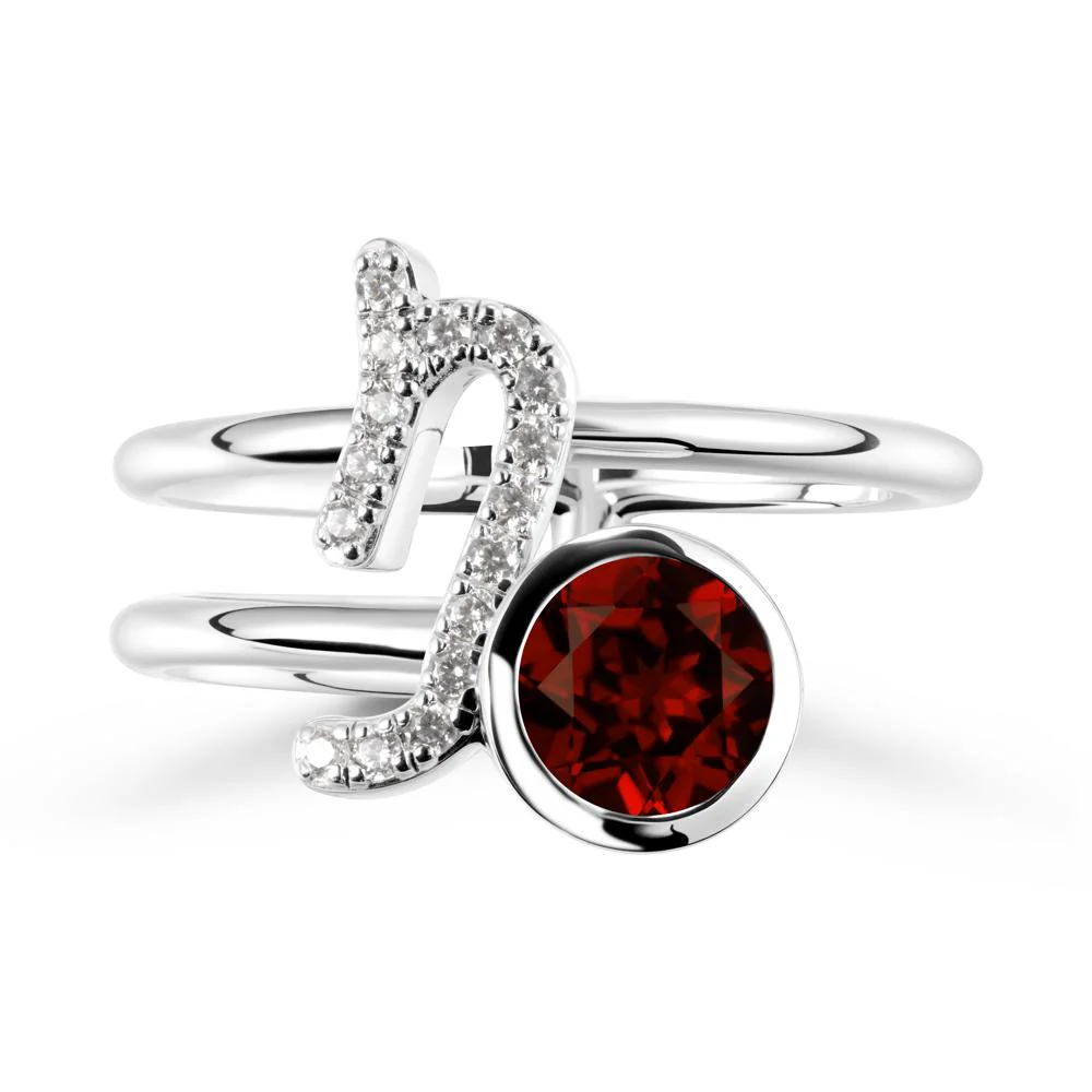 Unique Garnet Capricorn Zodiac Ring -Steadfast & Enduring - Image 5