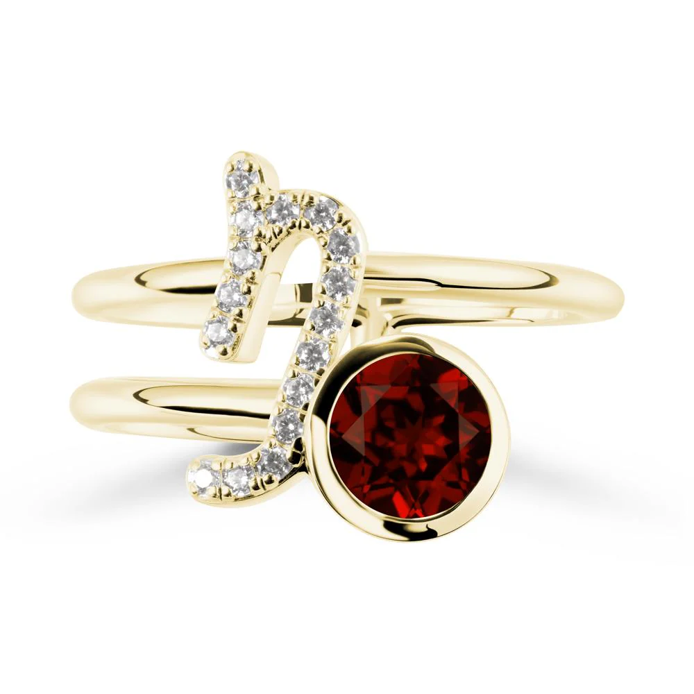 Unique Garnet Capricorn Zodiac Ring -Steadfast & Enduring - Image 6