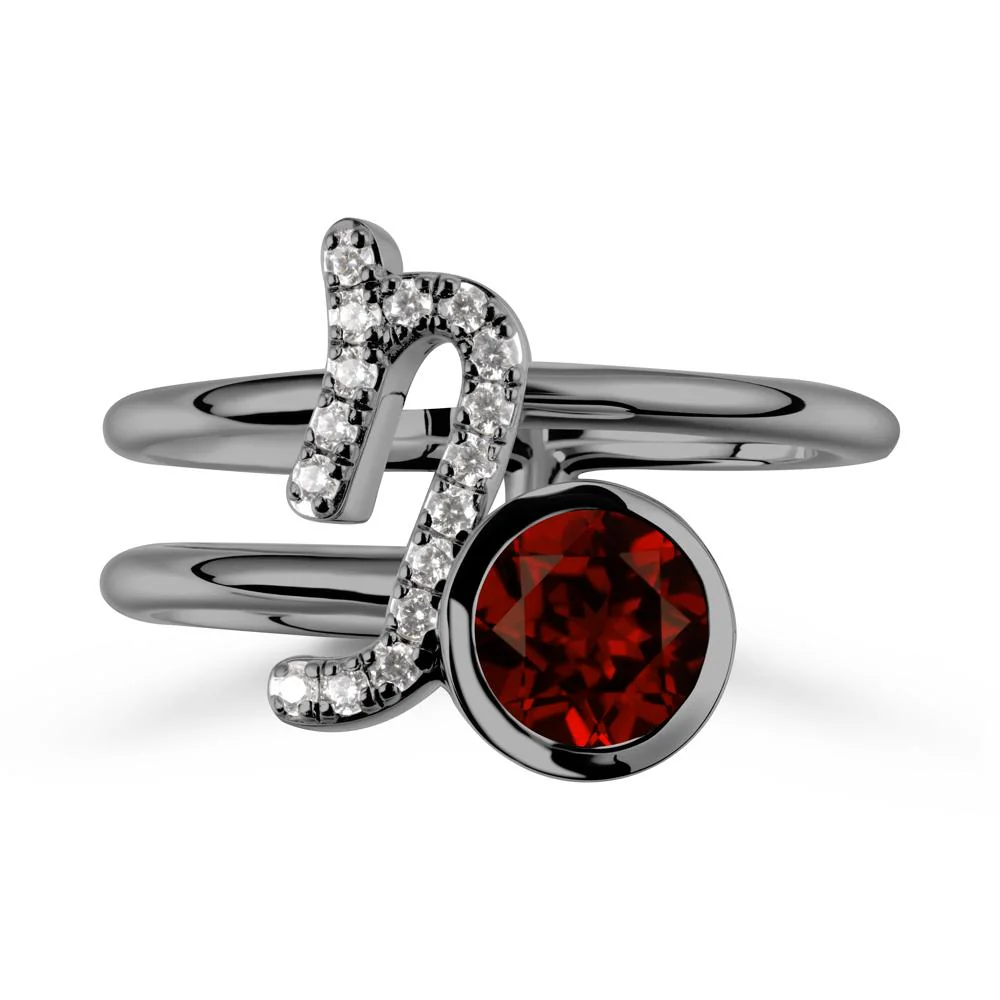 Unique Garnet Capricorn Zodiac Ring -Steadfast & Enduring - Image 7