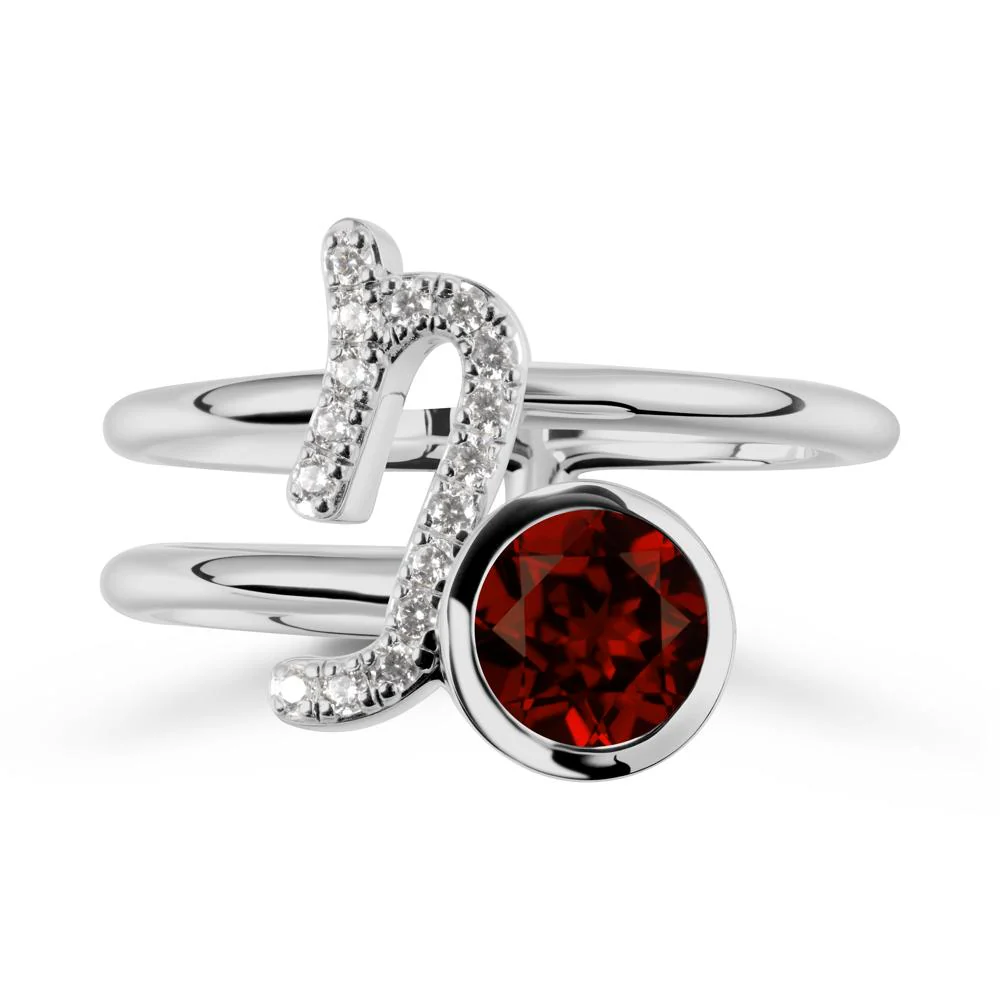 Unique Garnet Capricorn Zodiac Ring -Steadfast & Enduring - Image 8