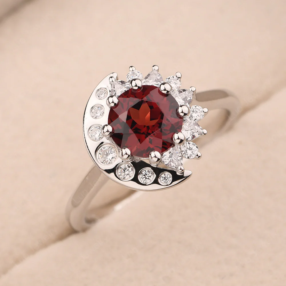 Garnet Moon and Sun Ring - Image 2