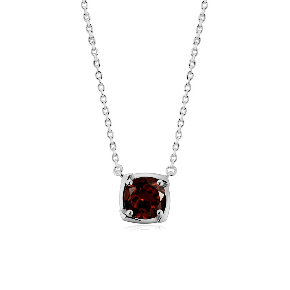Unique Garnet Solitaire Pendant Necklace - Image 5