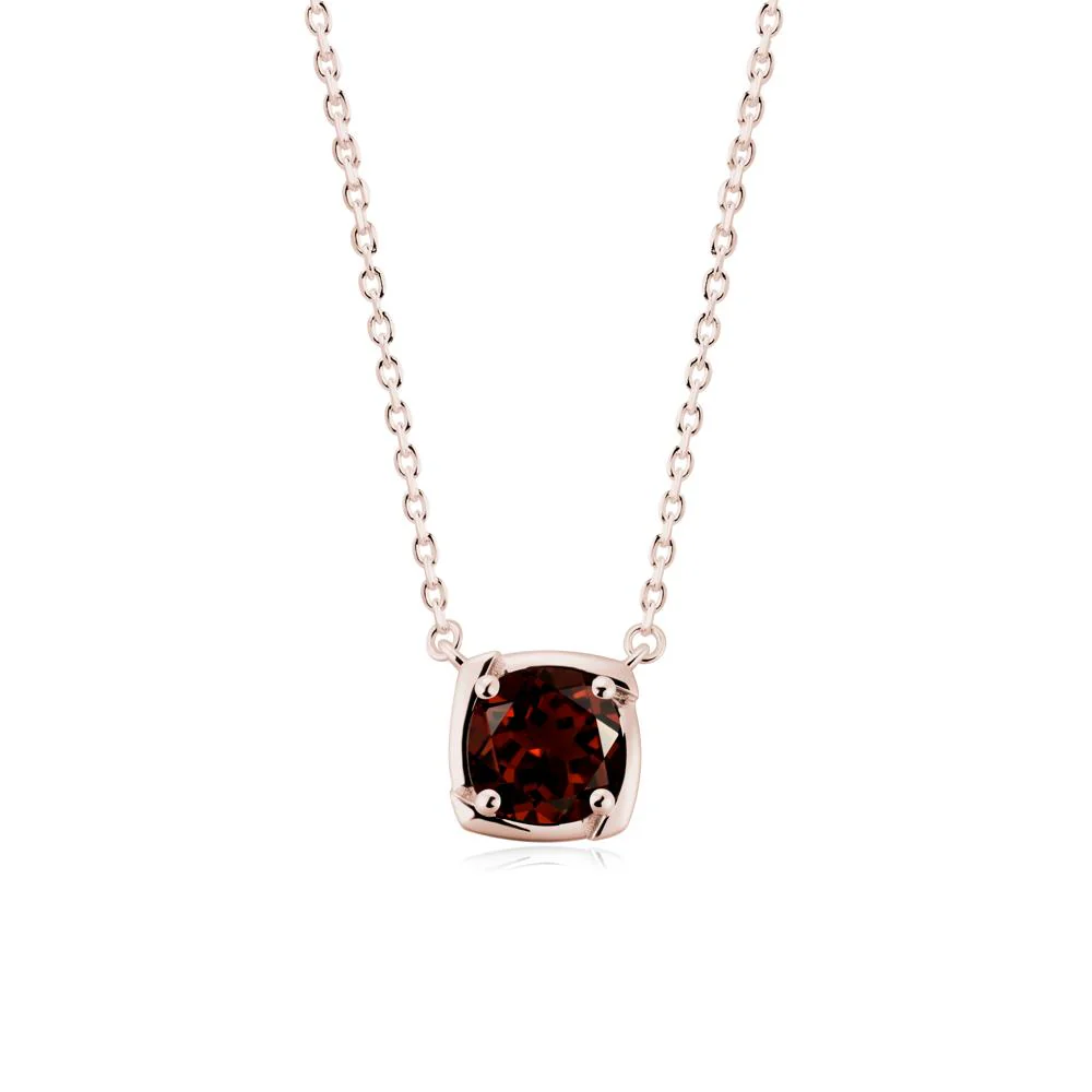 Unique Garnet Solitaire Pendant Necklace - Image 7