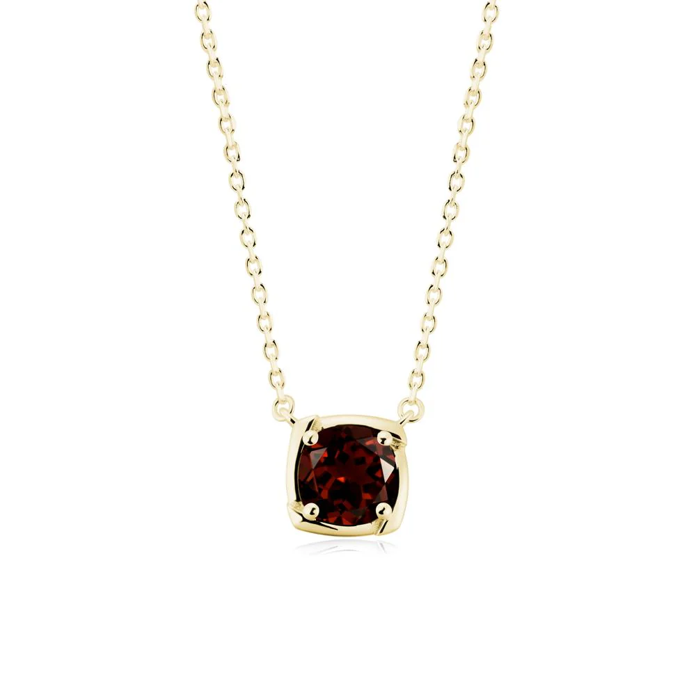 Unique Garnet Solitaire Pendant Necklace - Image 8