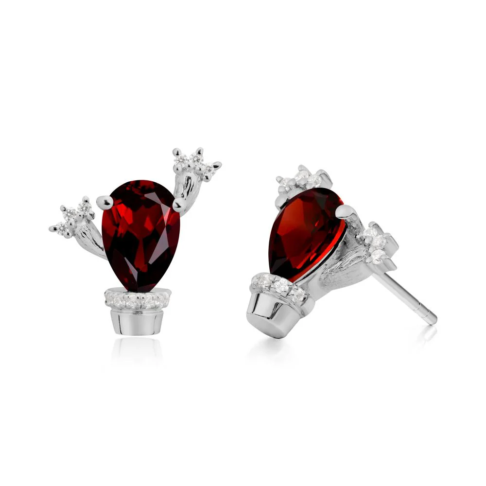 Unique Garnet Stud Earrings - Image 3