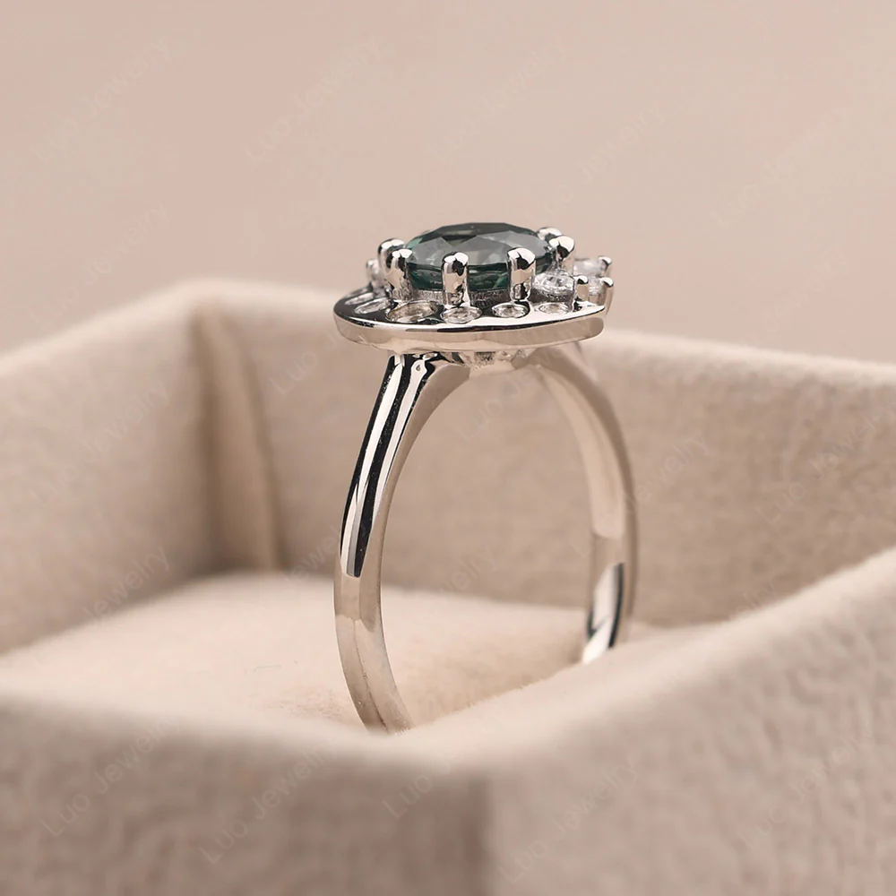 Green Sapphire Sun and Moon Ring - Image 5