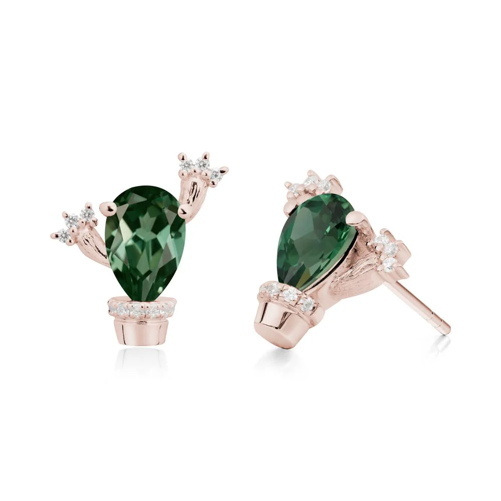Unique Green Sapphire Stud Earrings - Image 8