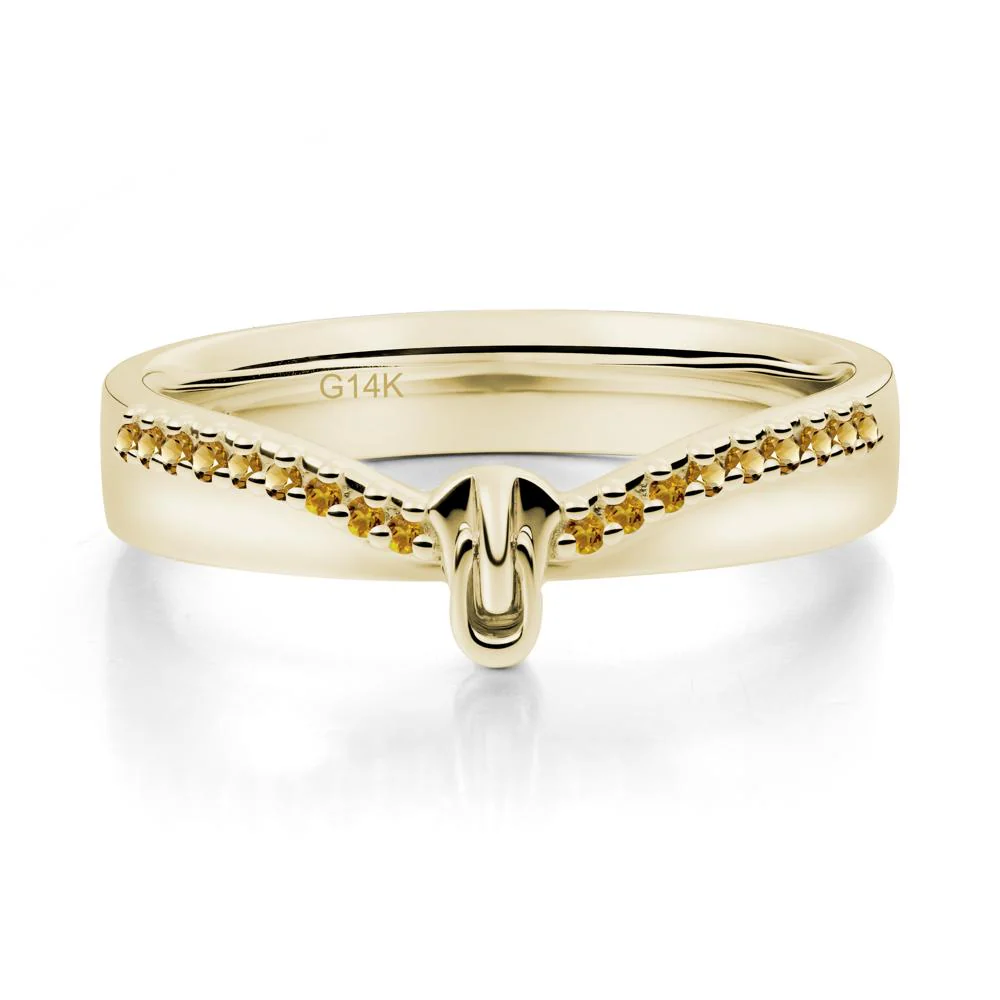 Unique Half Eternity Citrine Wedding Band Ring