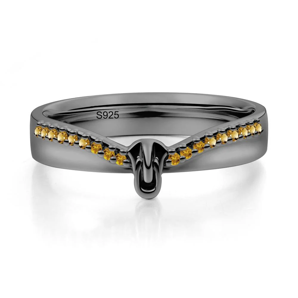 Unique Half Eternity Citrine Wedding Band Ring - Image 3
